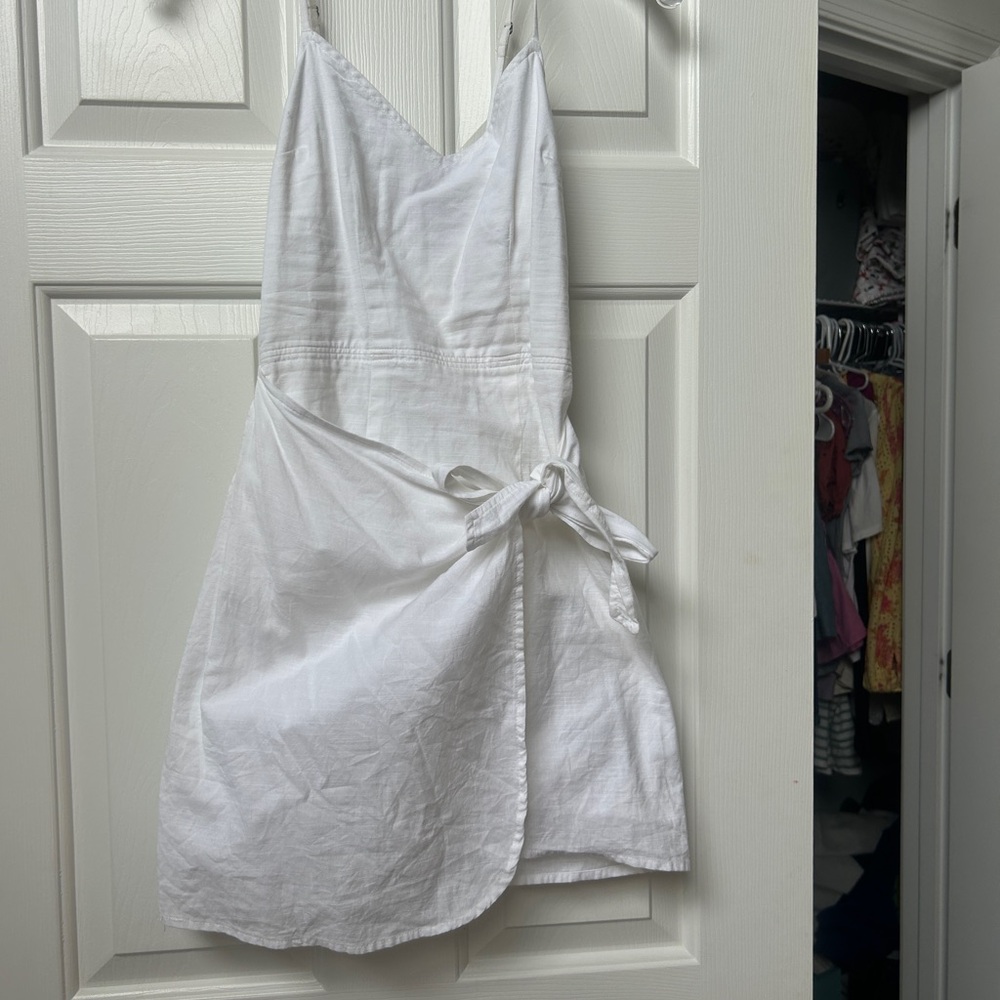 Abercrombie & Fitch White Textured Mini Dress